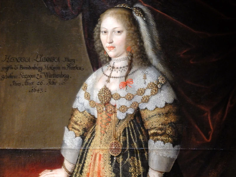 1631-Benjamin von Block - Ritratto di Enrichetta Luisa di Württemberg-Mömpelgard, moglie di Alberto II di Brandeburgo-Ansbach